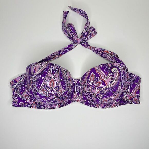 Old Navy Other - Old Navy Underwire Bikini Swim Top Purple Floral Paisley‎ Size XL Padded